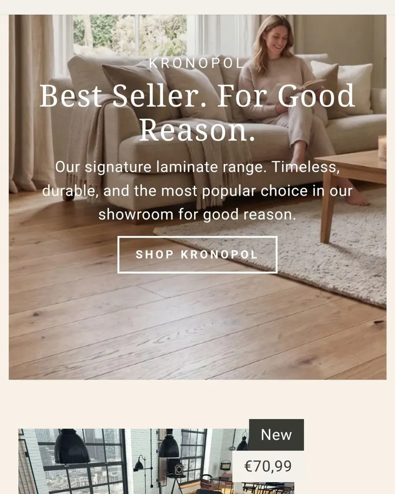 Unique Flooring Shopify website built by BrandEdge, on mobile